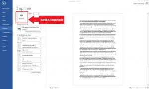 botão imprimir microsoft word 2013