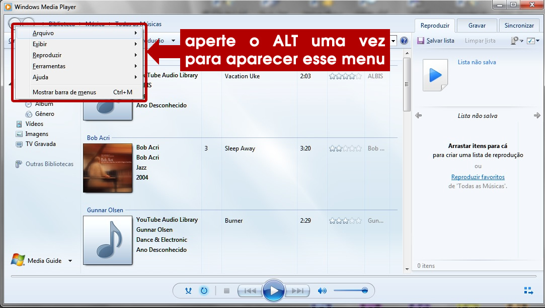 Configurar o Windows Media Player para copiar músicas em formato MP3