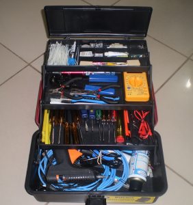 maleta de ferramenta aberta