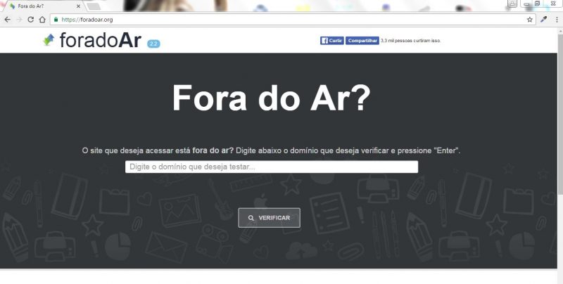 entre no site fora do ar